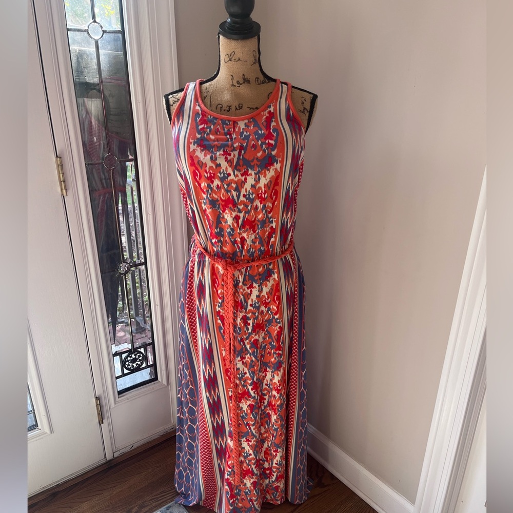 The North Face‎ Vibrant printed Braided Racerback Maxi Dress with Belt